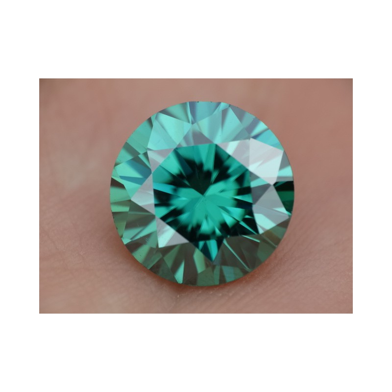 3,04 CT 9,72 mm Moissanit Zielony Excellent