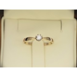 Gold ring 585 Diamond D 0.13 CT R. 14 with Certificate