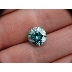 0,95 CT 6,52 mm Moissanit Moissanite Niebieski intensywnie Ciemny