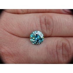 0,95 CT 6,52 mm Moissanit Moissanite Niebieski intensywnie Ciemny