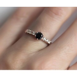5 mm/Czarny Moissanit Moissanite Diament Brylant