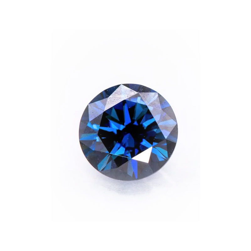1 CT/6,5 mm Moissanit Szafir Niebieski