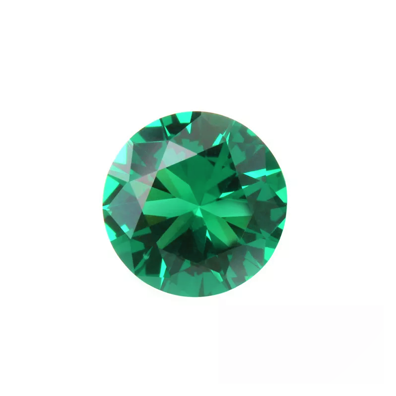 2 CT/8 mm Moissanit Szmaragd Zielony