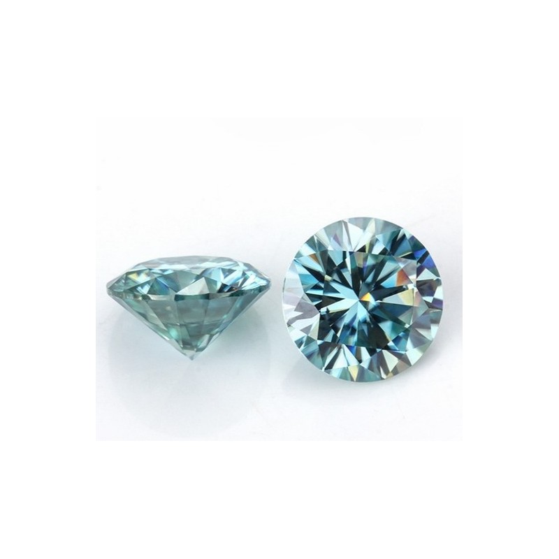 0,6 CT/5.5 mm Moissanit Niebieski