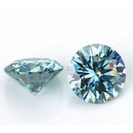 0,6 CT/5.5 mm Moissanit Niebieski